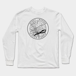 Detroit Map Long Sleeve T-Shirt